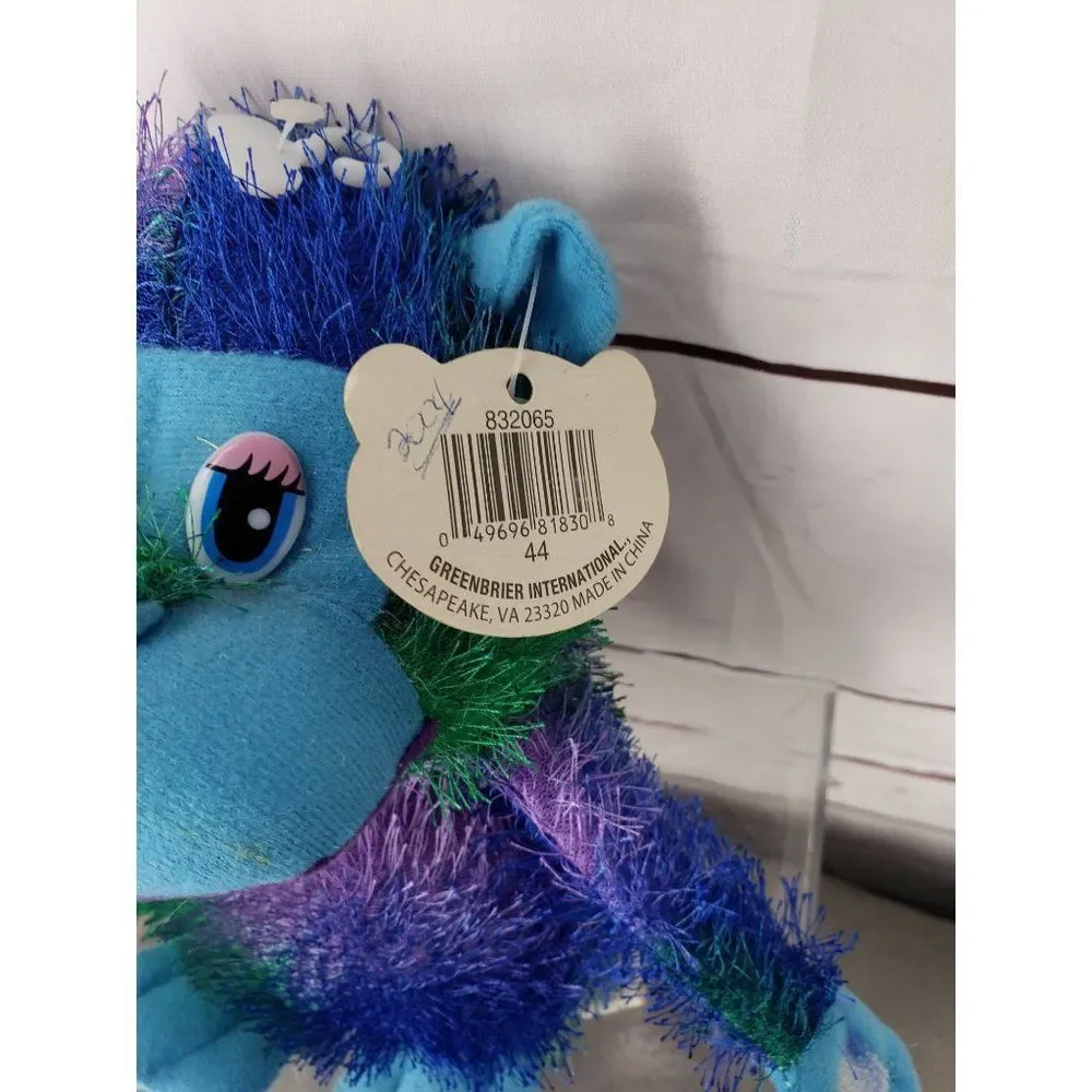 2004 fourstar‎ pals plush monkey multicolored furry fur stuffed animal toy